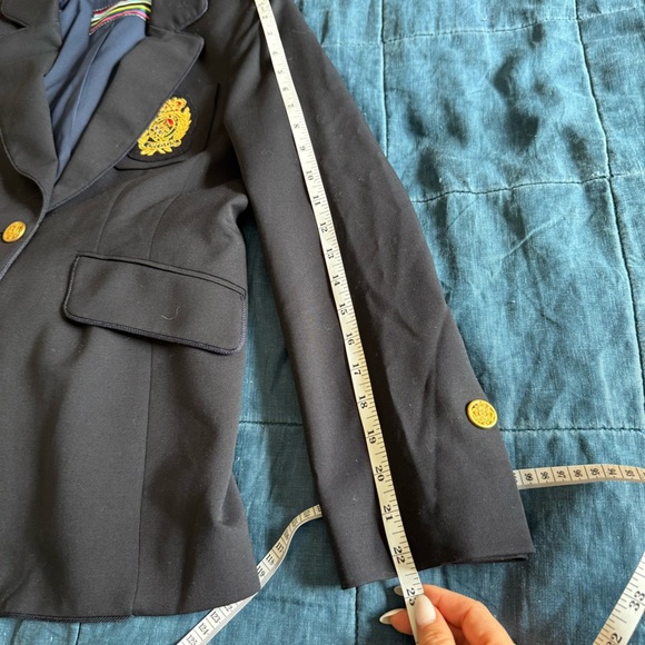 Austin Reed Wool Academia Single Button Navy Blazer Size Medium - Picture 9 of 13